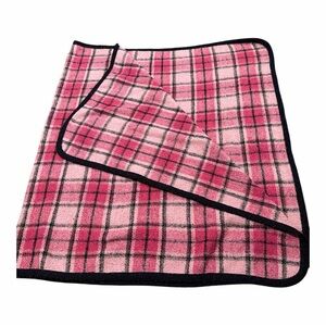 Pink Plaid  reversible warm  blanket throw